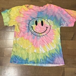 Dolls Kill Multicolor Tie-Dye Smiley Face Tee